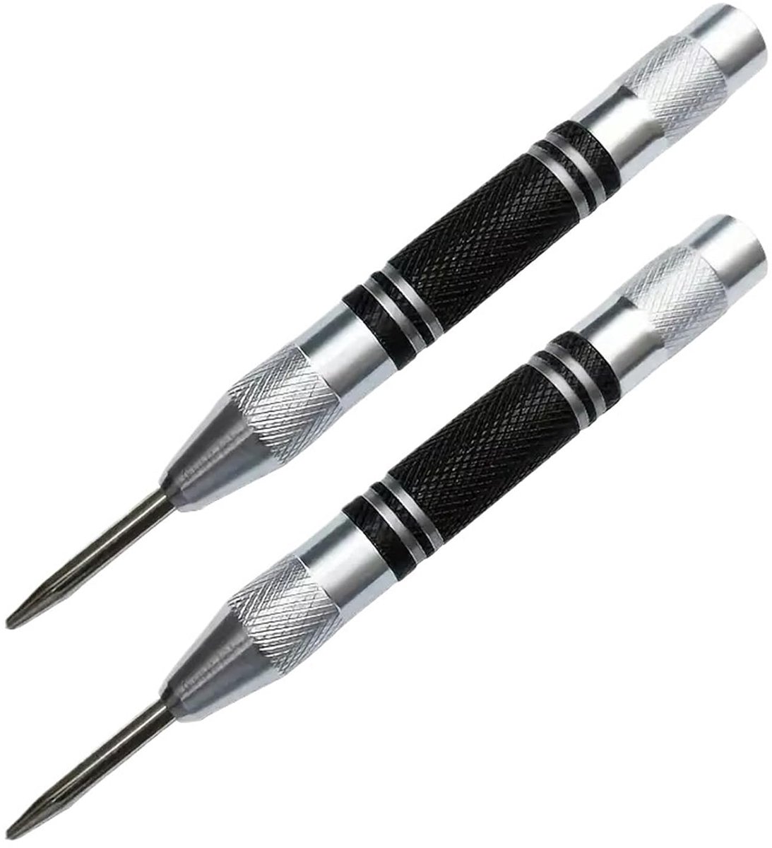 Center Punch Set - Gereedschap Markering - Gaten Boren - Veerbelast Mechanisme - 2 Stuks - Zwart