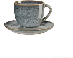Cappuccinokoppen Set - Koffiekopjes - Warme Dranken - Moderne Stijl - 6 stuks - Denim