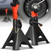 2-delige Assteun set 3T zwart, stevige autosteunen verstelbaar 285-430 mm voor werkplaats, garage en SUV