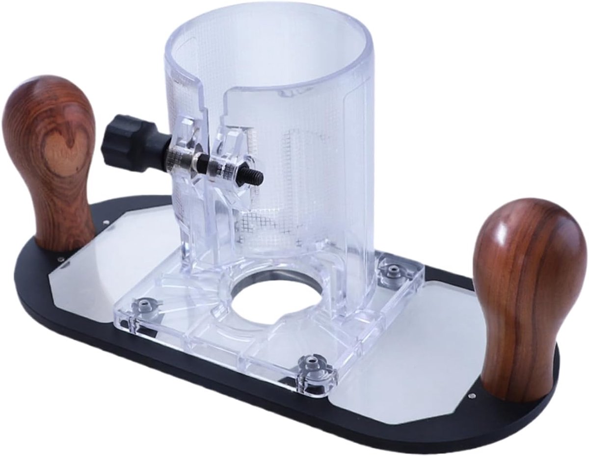 Frees Basisplaat - Router Base - Houtbewerking - Verstelbare Dieptebeperking - 22x10x11cm - Grijs