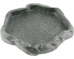 Waterbak voor Reptielen van Hars, Antislip Voer- en Drinkbak voor Schildpadden, Chameleons en Hagedissen - Natuurlijke Look en Gemakkelijk Schoon te Maken