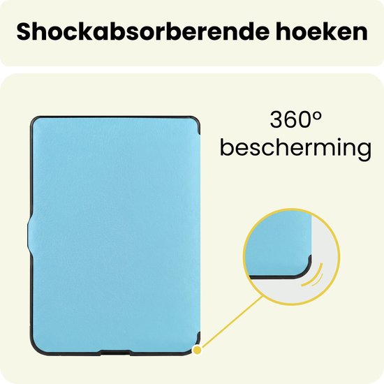 Hoes Geschikt voor Kobo Nia - E-reader Bescherm Hoesje Case Sleep Cover Trifold - Hoes Geschikt voor Kobo Nia Hoesje - Lichtblauw — afbeelding 5