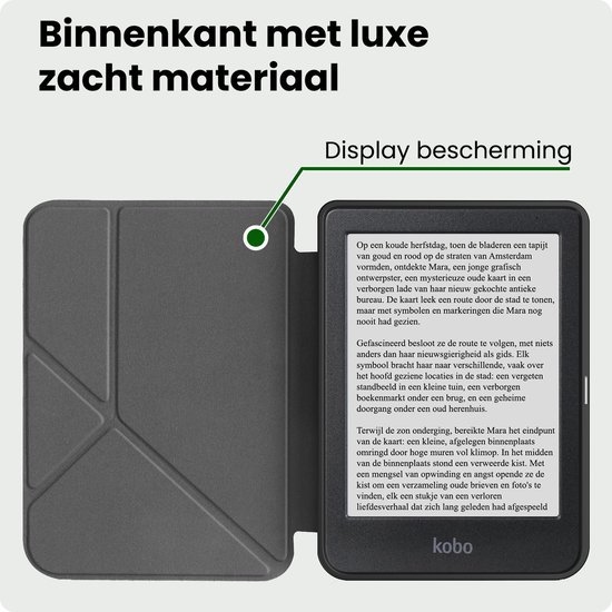 Hoes Geschikt voor Kobo Clara 2E Hoesje Bookcase Cover Hoes Trifold Met Screenprotector - Hoesje Geschikt voor Kobo Clara 2E Hoes Cover Case - Graffity — afbeelding 5