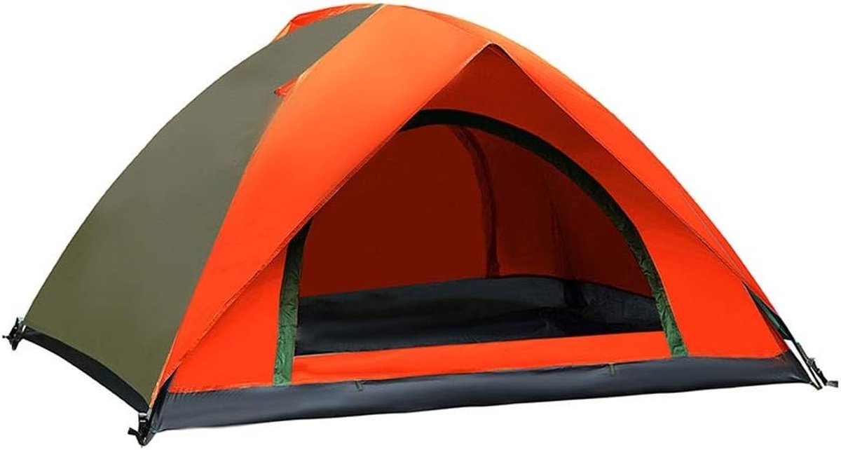 Waterdichte Tent - Kampeertent Outdoor - Vissen Kamperen - Dubbele Laag - 1-2 Persoons - Oranje Legergroen