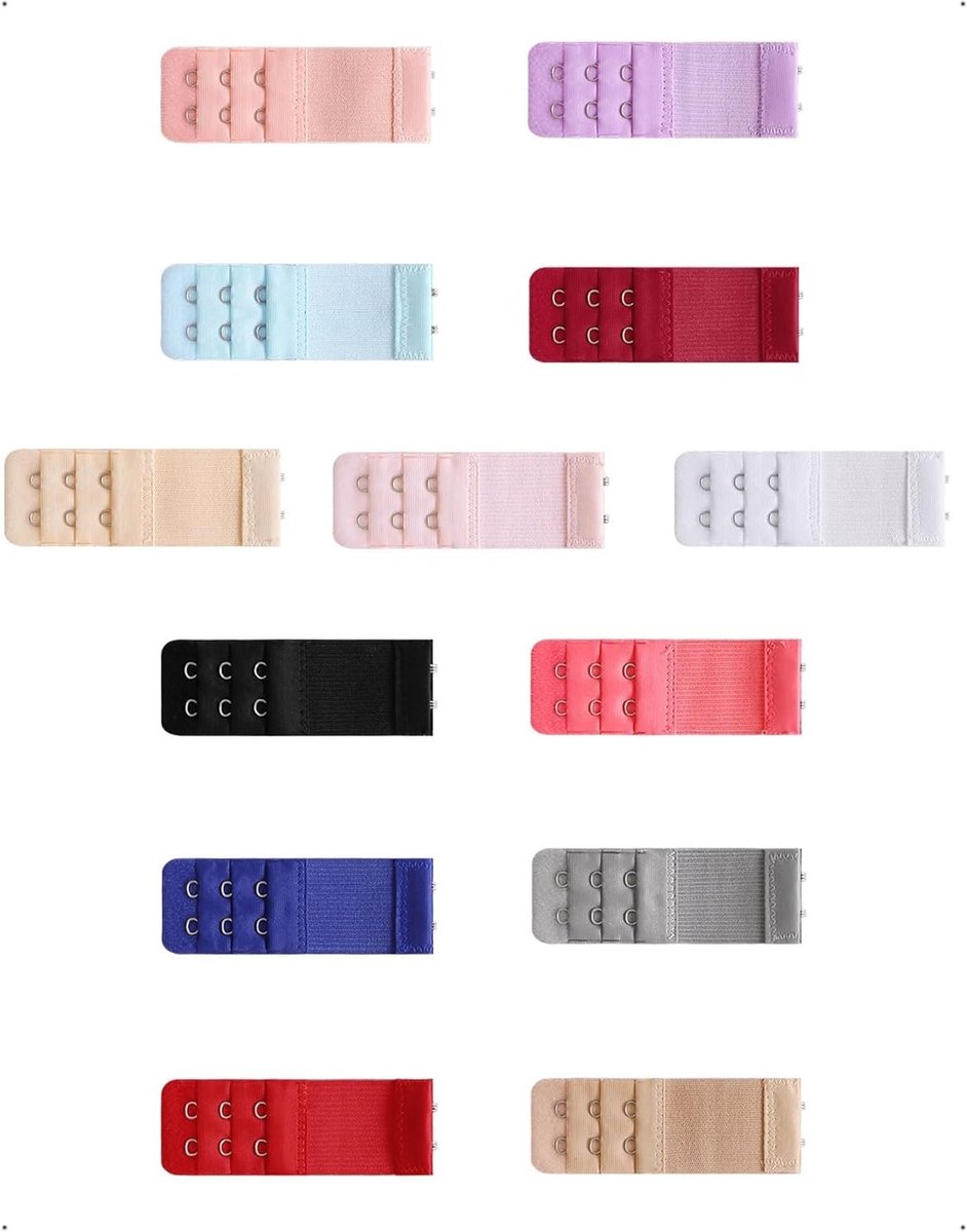 Comfortabele en Rekbare Beha Extender met 13 Stuks, 3 Haakjes, Ideaal voor Zwangerschap en Borstvoeding, Kleurvol en Praktisch