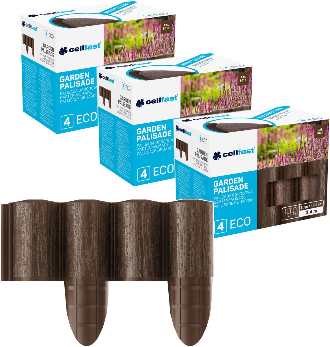 Cellfast Tuin palisade bruin- set van 3 verpakking (17/30cm h/b)
