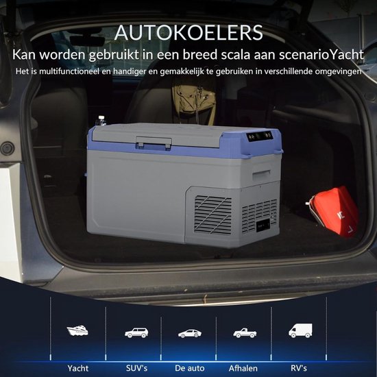 SP® Koelbox - 28L Capaciteit - Elektrische Koelbox - Elektrische Koelbox Compressor - Grijs/Blauw - 64cm x 41cm x 41cm van sp — afbeelding 3