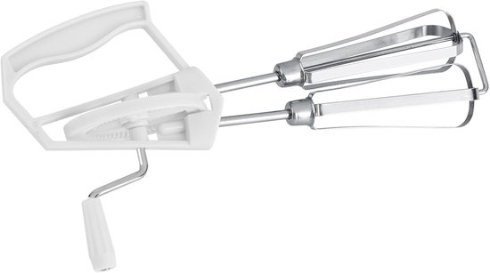 Eierklopper Handmatig - Keukenmixer Klopset - Beslag Maken - Automatische Rotatie - 26 x 12 cm - Wit — afbeelding 5
