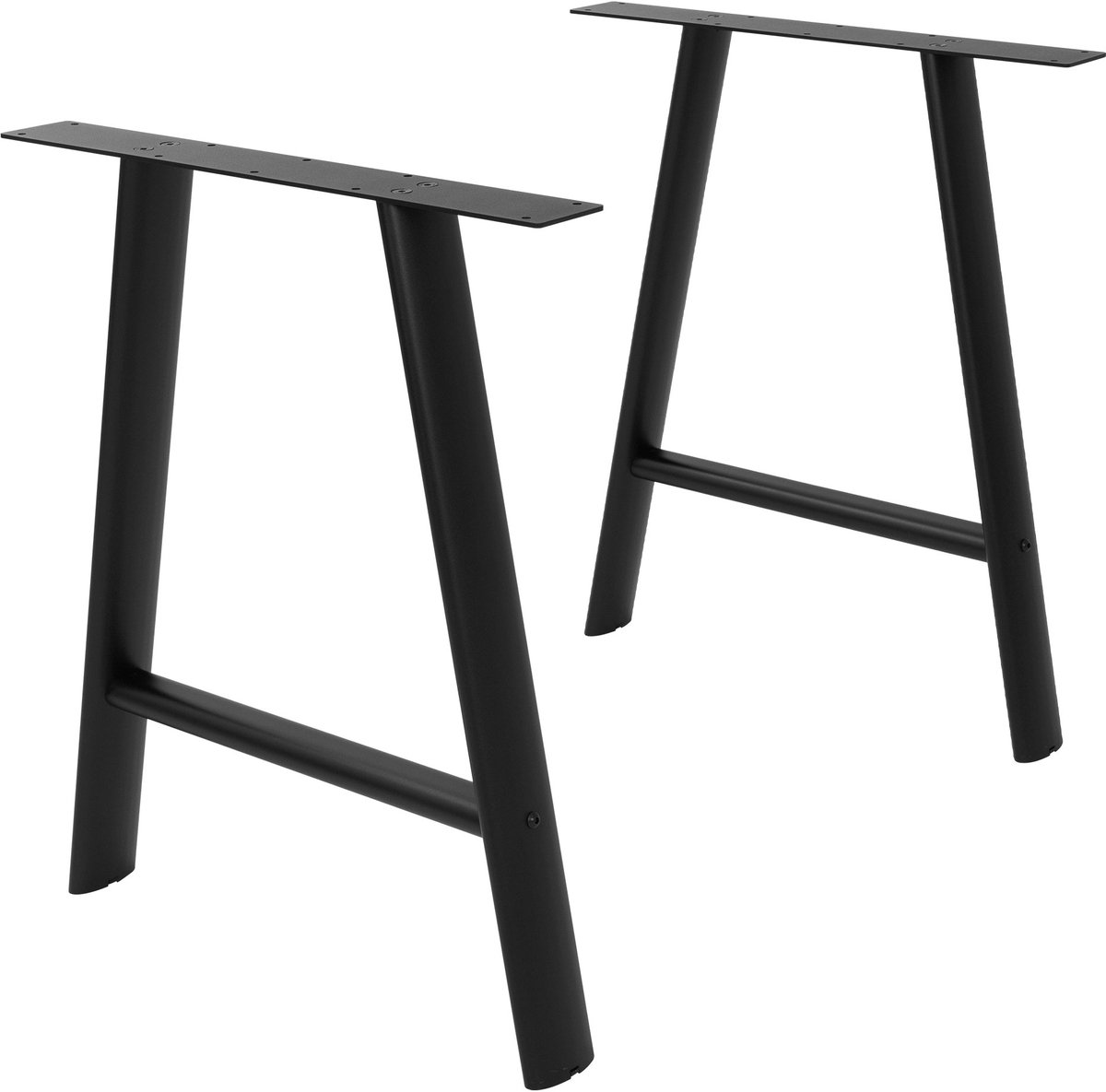 ml-design Tafelpoten metaal zwart 2 delige set stalen meubelpoten a-vorm tafelonderstel serie, weerbestendig onderstel 60x72 cm ovaal voor eettafel en bureau robuuste metalen poten voor doe het zelf meubels moderne eettafelpoten voor tuintafel buiten