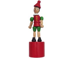 Clayre & Eef Decoratie Beeld Pinokkio Rood Hout