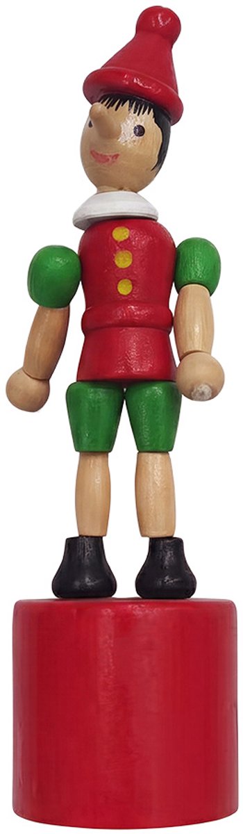 Clayre & Eef Decoratie Beeld Pinokkio Rood Hout