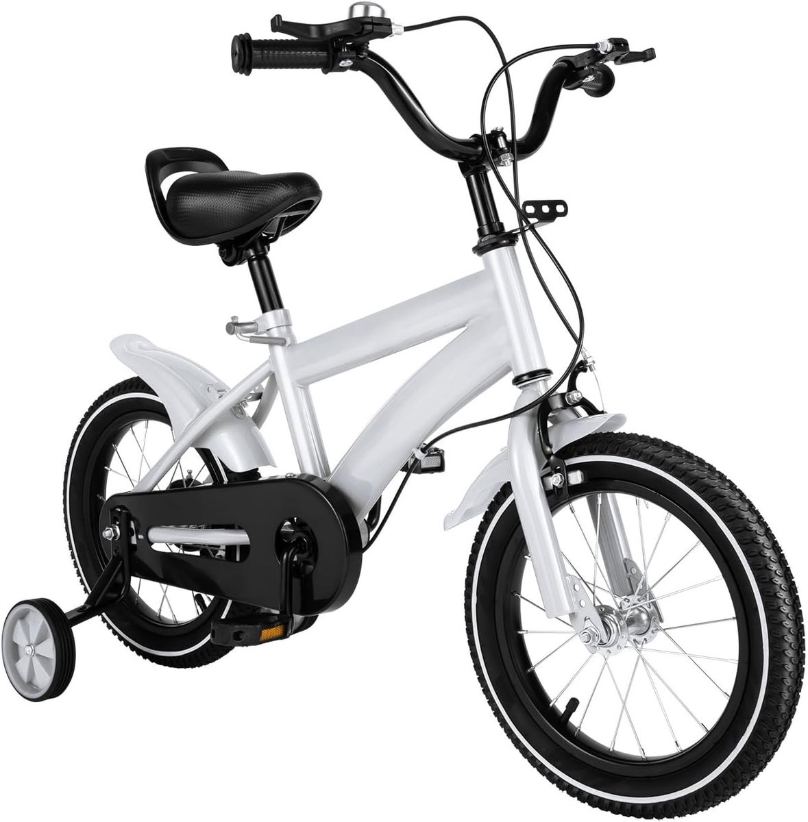 Kinderfiets - Loopfiets - Buiten spelen - Dubbel remsysteem - 14 Inch wiel - Wit