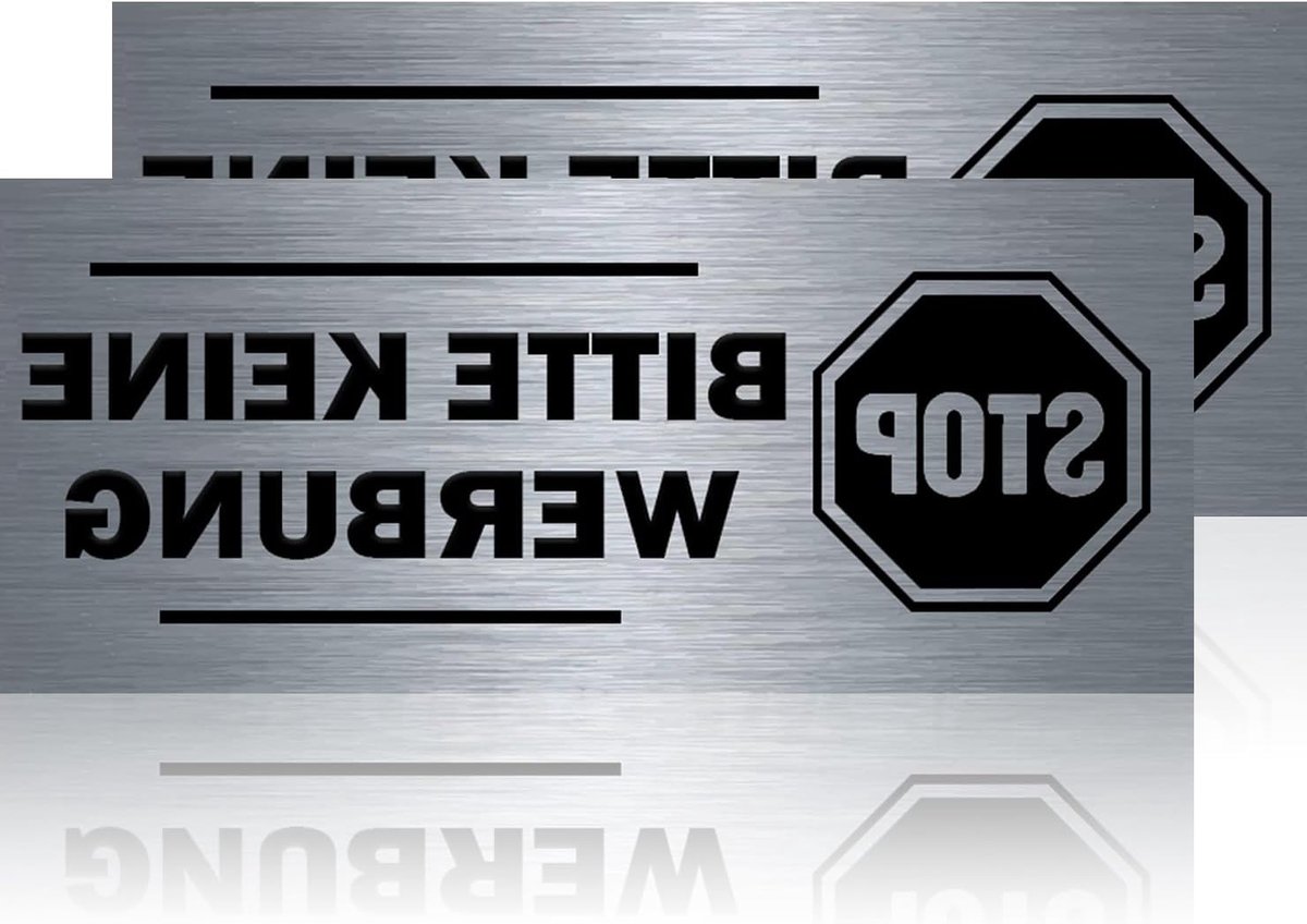 Set van 2 RVS Briefplaatjes 70 x 30 mm, Zelfklevend, Roestvrij en Ideaal voor Postbezorging