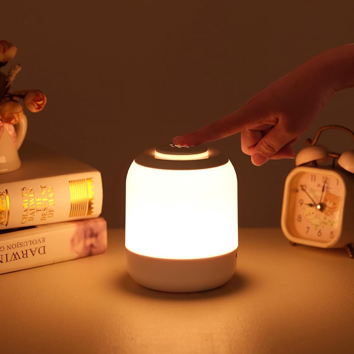 Draadloze dimbare LED bedlamp voor slaapkamer en camping