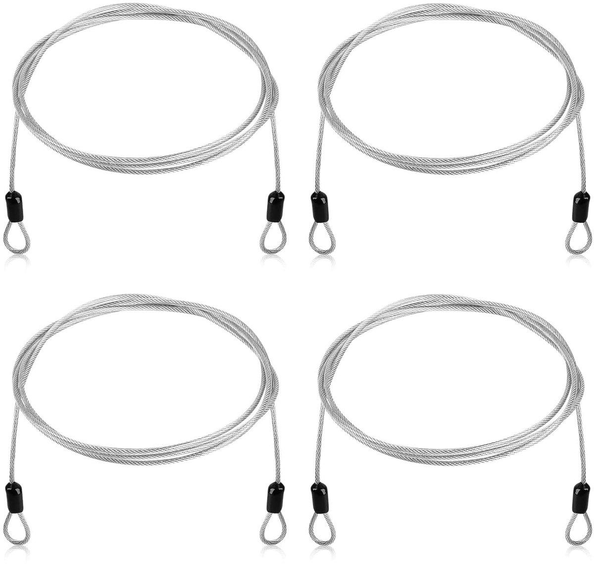 Draadkabel - Stalen Kabel met Ogen - Veiligheidskabel - Roestvrij Staal - Voor Fietsen en Tuinmeubelen