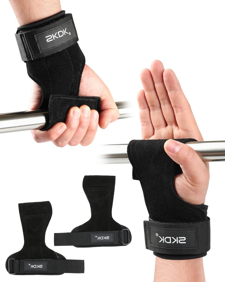 Professionele Lifting Straps van Leer - Non-slip Fitness Grips voor Deadlifts en Krachttraining - Ideaal voor Bodybuilding en Gewichtheffen - Zwart - 1 Paar voor Dames en Heren