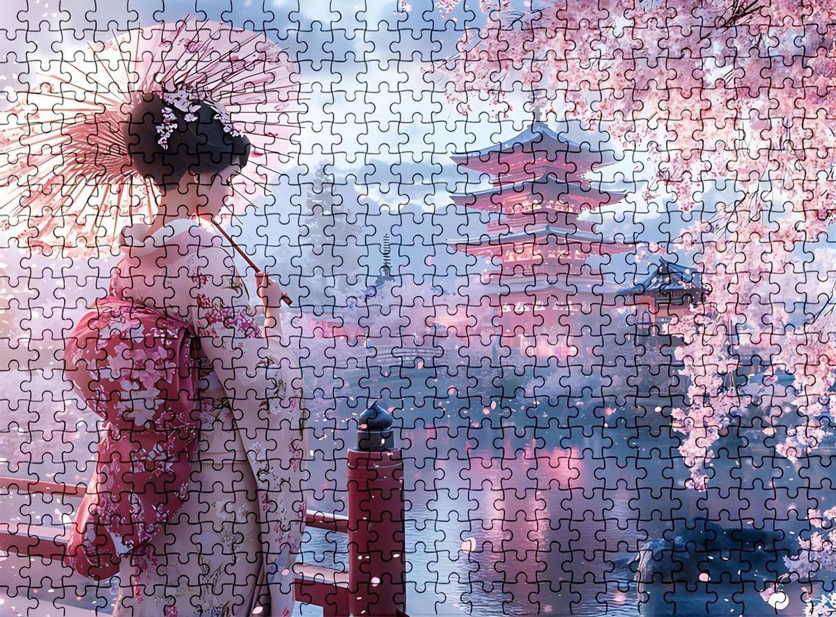 Houten Puzzel - Volwassen Puzzel - Familie Ontspanning - Poster Inbegrepen - 75 x 50 cm - Japans