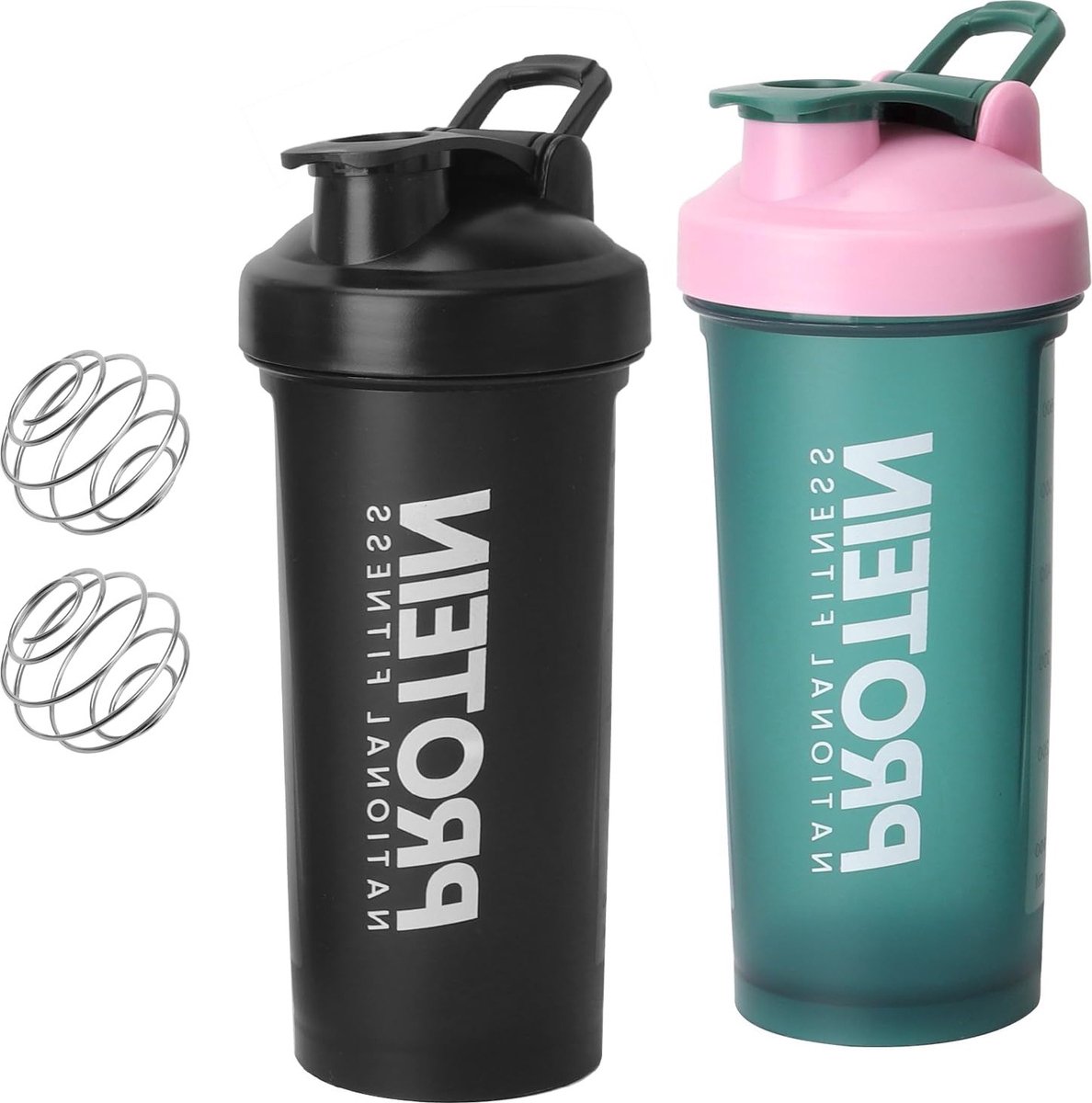 600 ml Protein Shaker met Bal, Lekvrije Shakebeker voor Gym en Fitness, Ideaal voor Eiwitpoeder en Smoothies