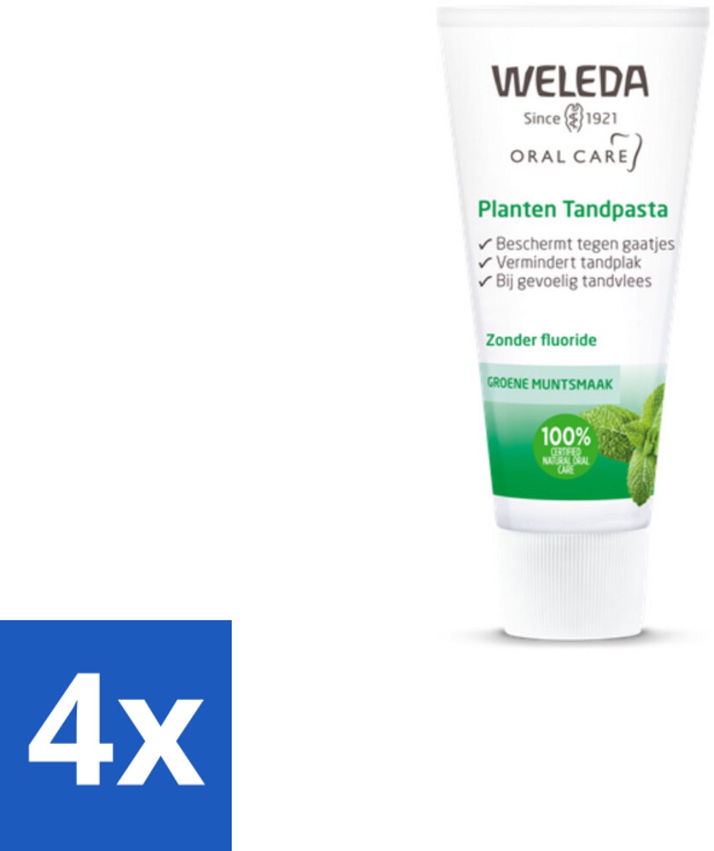 4 x WELEDA - Planten tandpasta - 75 ml - Tandpasta - Natuurlijke Tandpasta - Biologische Tandpasta - Kamille Tandpasta - Tandvlees Verzachten