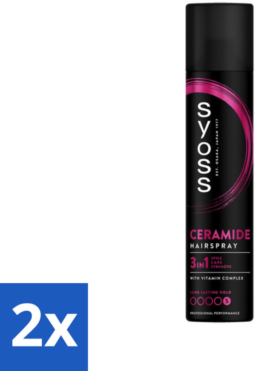 2 x Syoss - Ceramide - Haarspray - Herstelt Haarvezels - 300 ml - Haarspray - Styling - Haarverzorging - Haarherstel - Ceramide