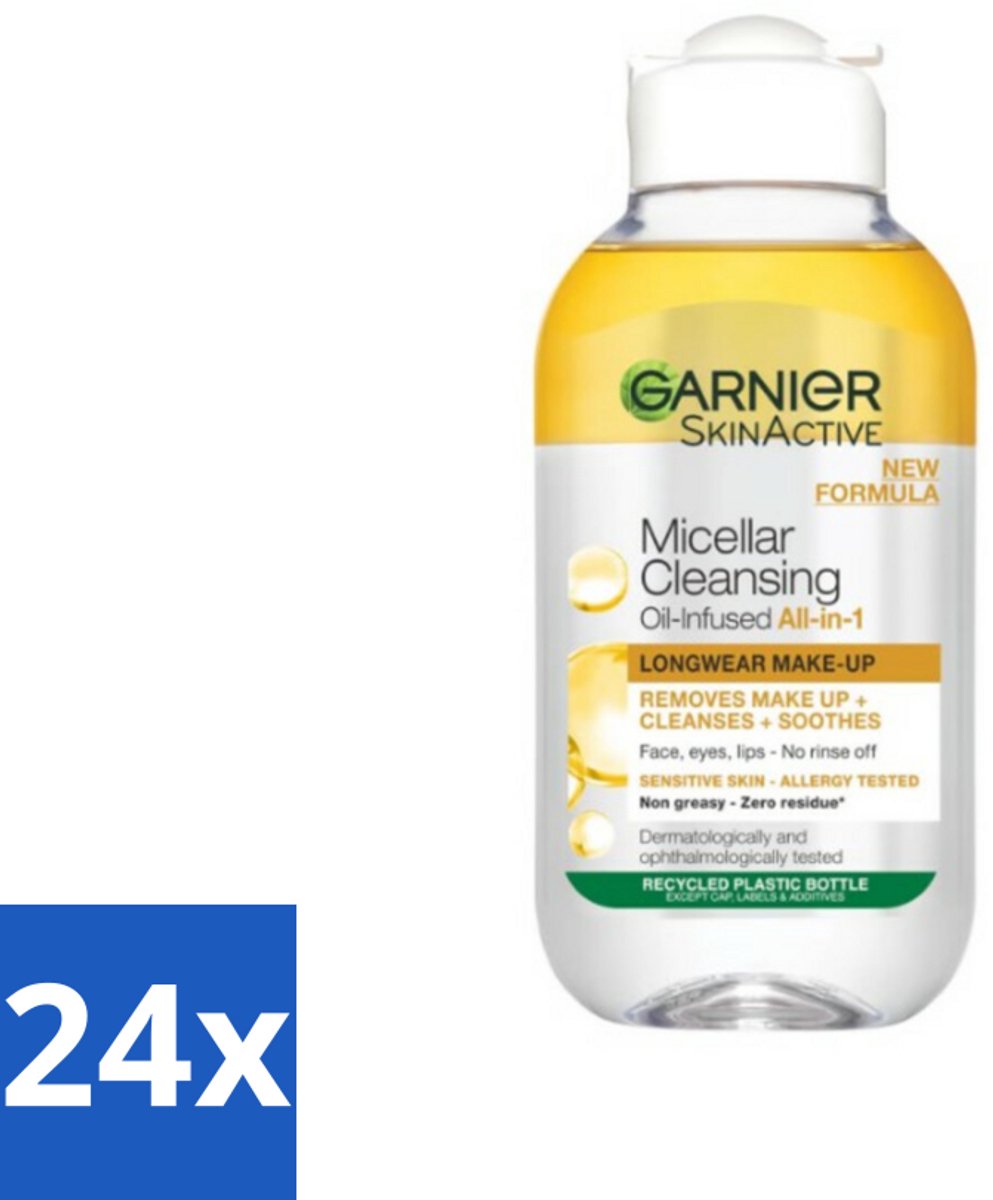 24 x Garnier - Micellair Reinigingswater - Olie - 100 ml - Micellair Water - Make-up Remover - Argan Olie - Reinigingswater - Garnier