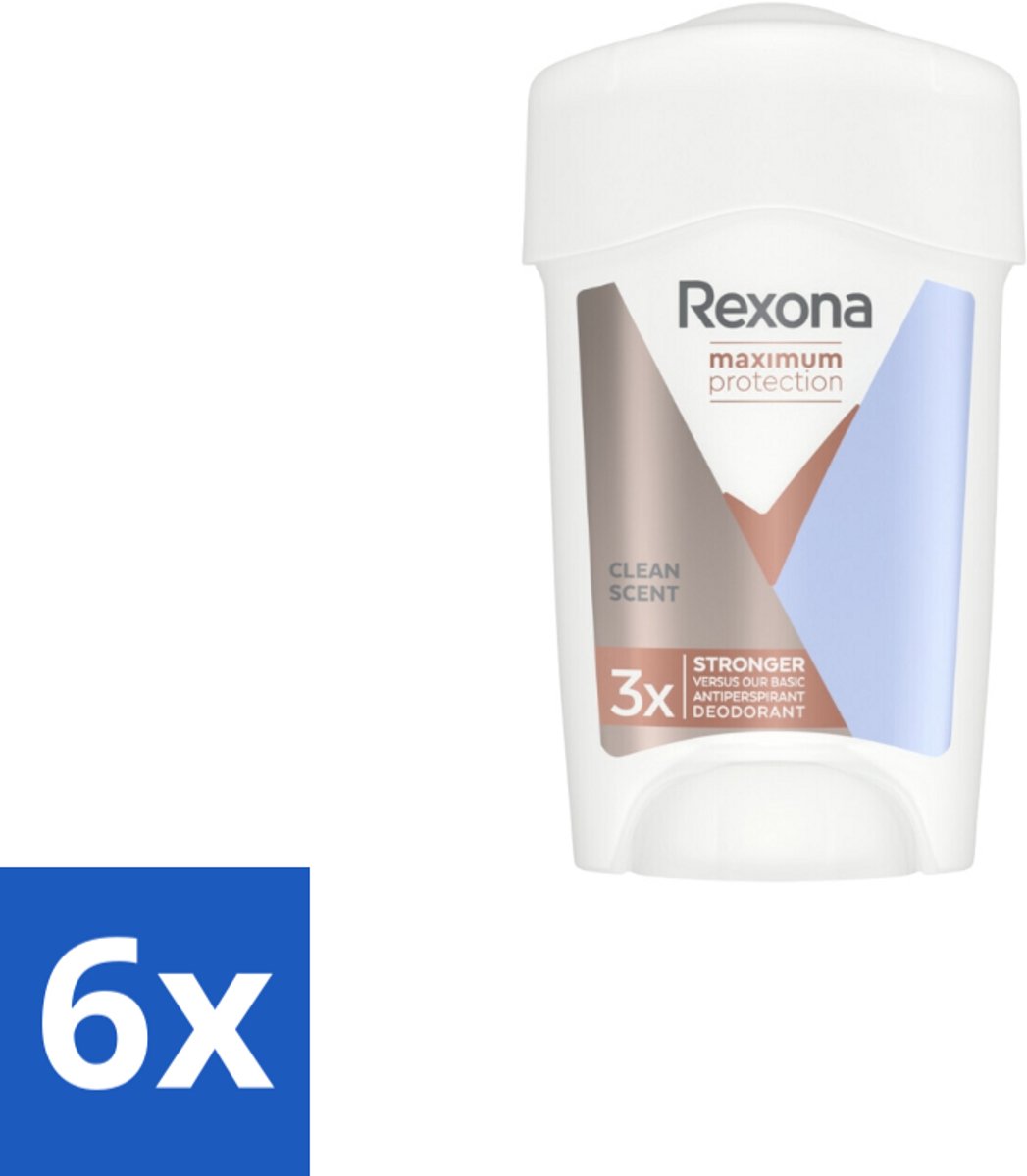 6 x Rexona - Deodorant Stick - Women Maximum Protection Clean Scent - Anti-transpirant - 45 ml - Anti-transpirant - Deodorant - Zweet - Lichaamsgeur - Bescherming