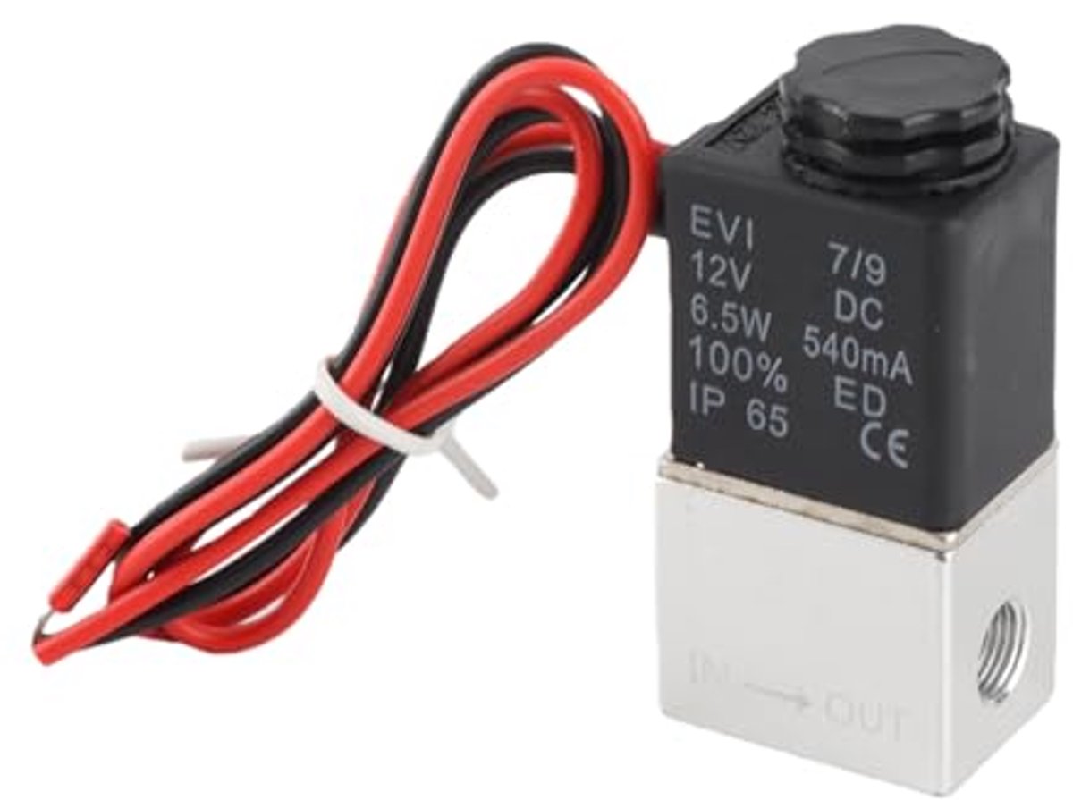 Solenoidklep 12V DC 1/8" - Aluminium - Normaal gesloten - Voor lucht- en vloeistoftoepassingen - ShopVlot