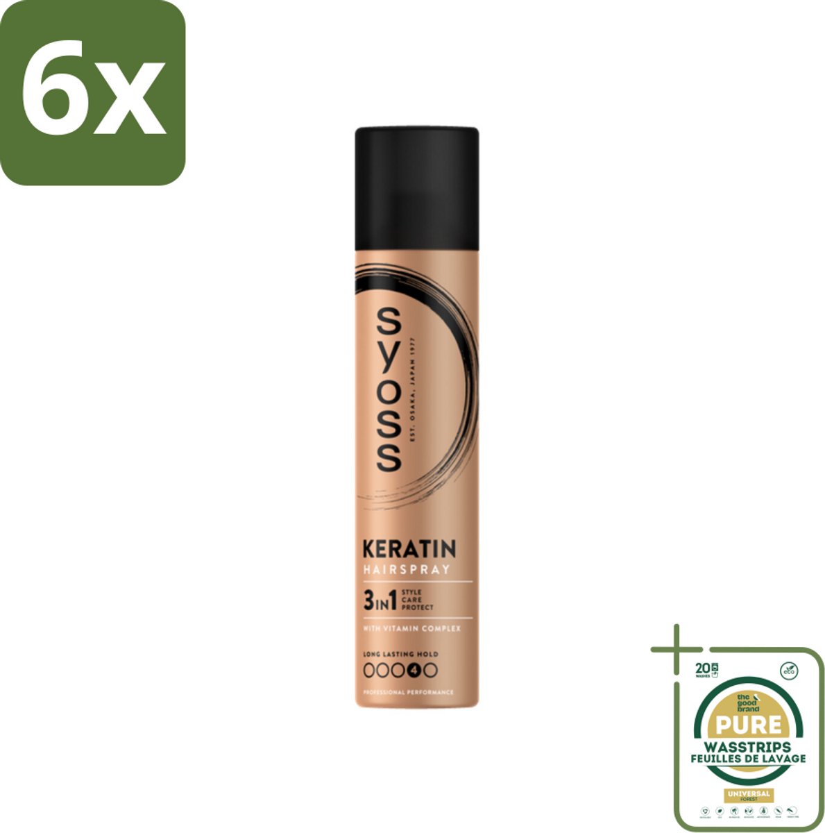 Syoss - Keratin - Haarspray - Versterkt & Fixeert - 300 ml - Voordeelverpakking - 6 stuks - Haarverzorging - Keratin