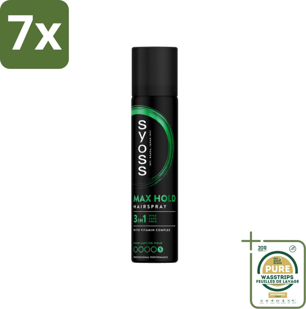 7 x Syoss - Max Hold - Haarspray - Compacte Fixatie - 75 ml - Grootverpakking - Haarspray - Max Hold - Compact Haarspray - Haarspray 75 Ml - Haarspray Voor Onderweg