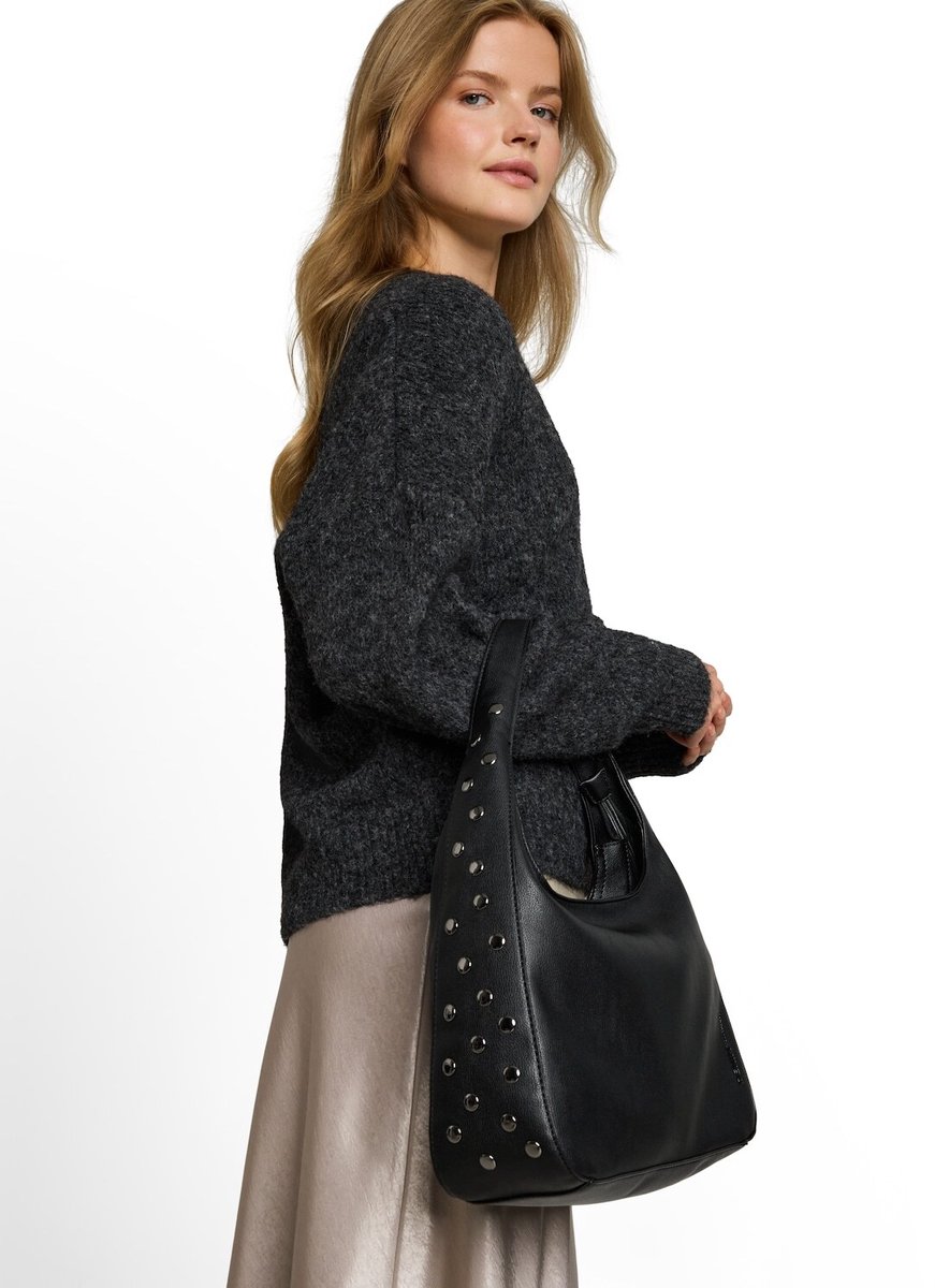 TOM TAILOR schoudertas Jacarda Hobo Bag Black zwart