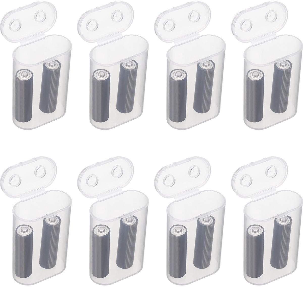 Batterij-organizer 2 x 21700 - plastic - helder - draagbare opbergdoos voor thuis en onderweg - ShopVlot