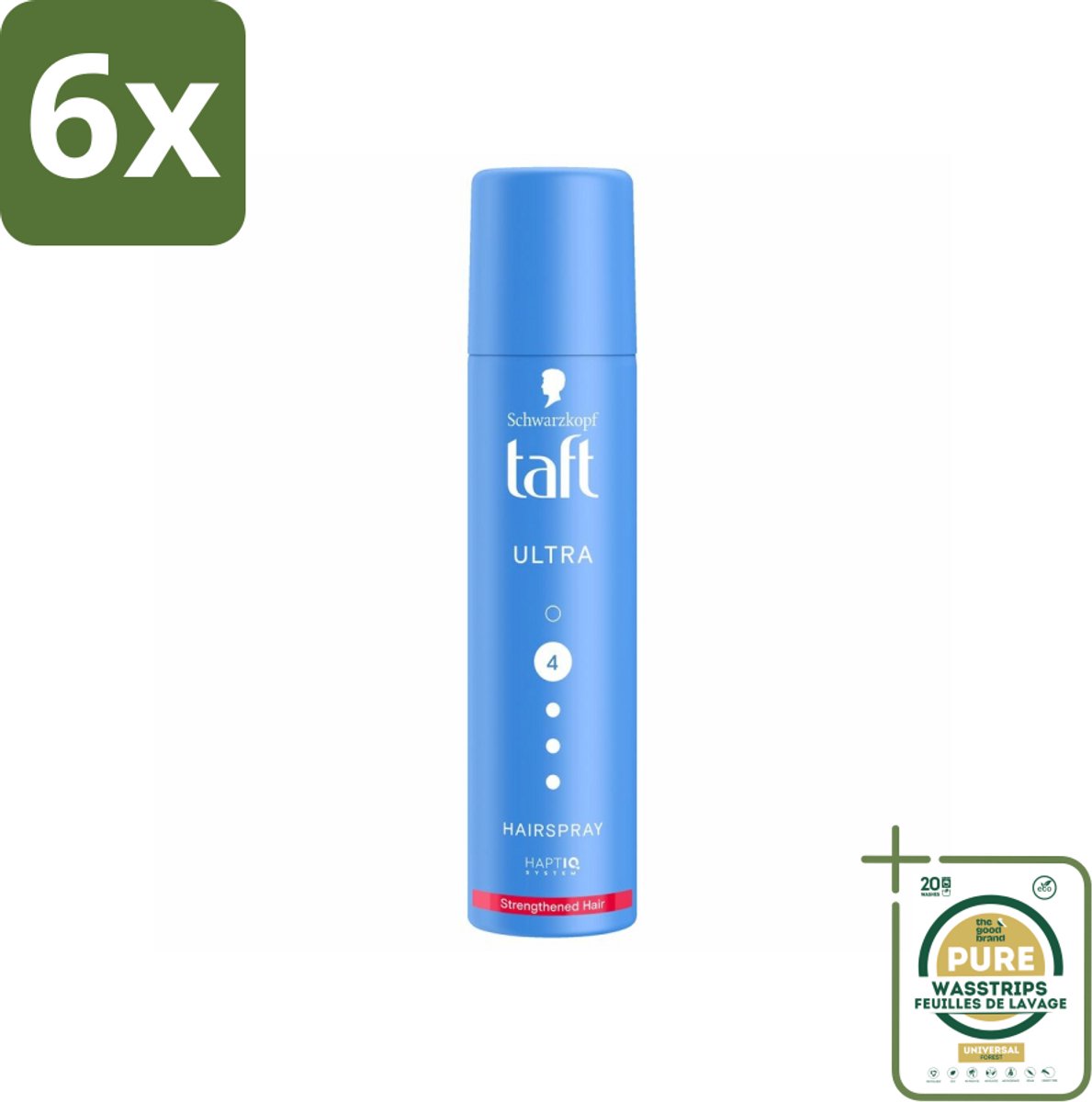 Taft - Ultra 4 - Haarspray Mini - Sterke hold voor onderweg - 75 ml - Voordeelverpakking - 6 stuks - Sterke fixatie - Mini
