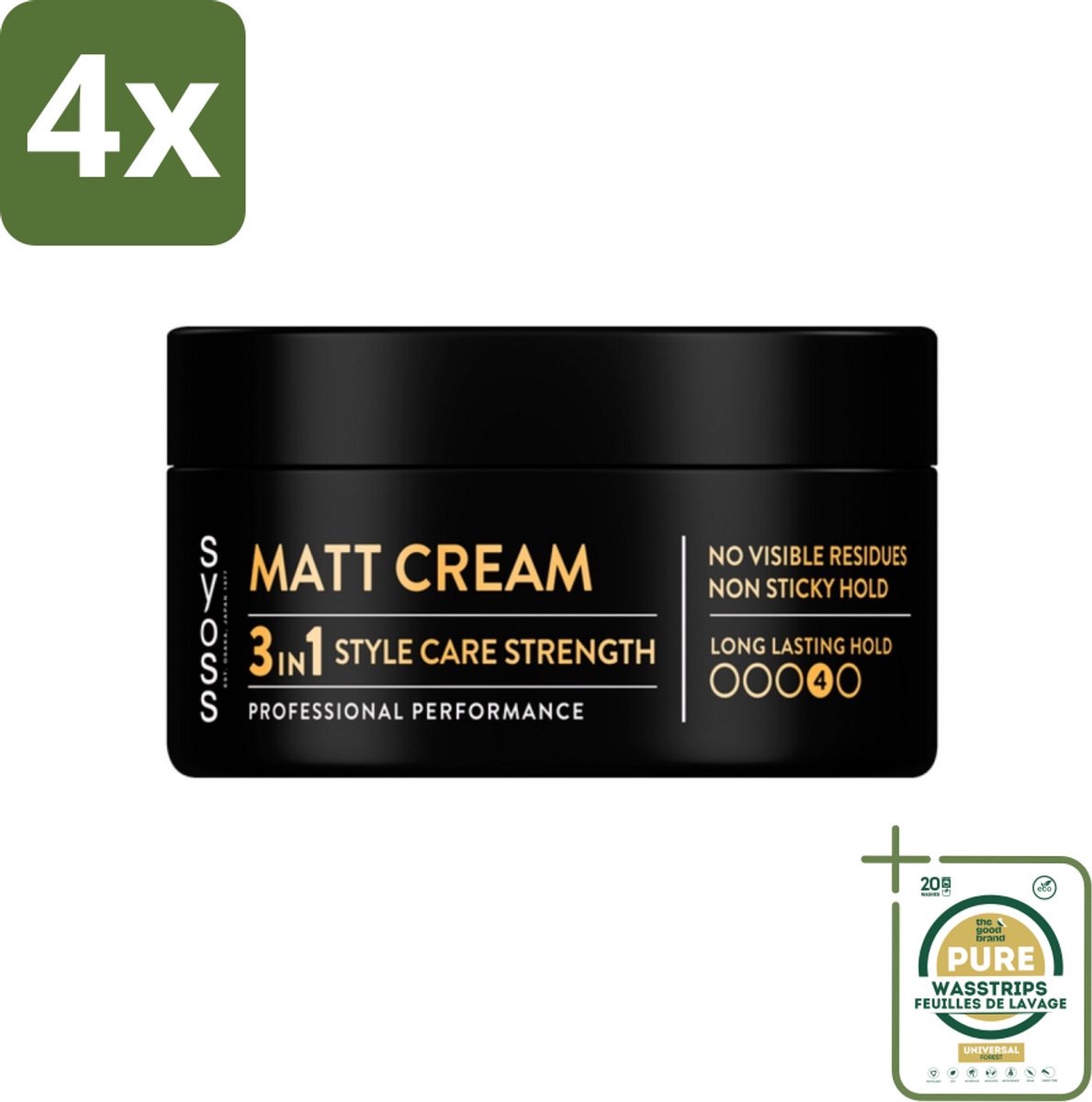 SYOSS - Matt Finish Paste 100 ml - Haarpaste - Matterende Afwerking - 100ml - Voordeelverpakking - 4 stuks - Stylingproduct - Haarverzorging