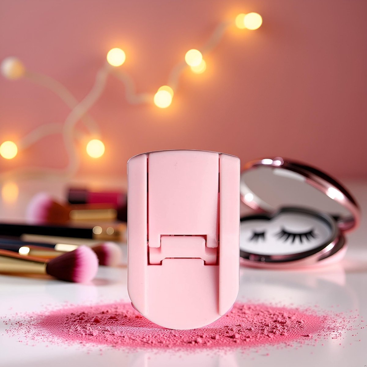 Roze wimperkruller met zachte zachte wimperpad, wimperkruller met siliconen pad, draagbare reiswimperkruller - ShopVlot