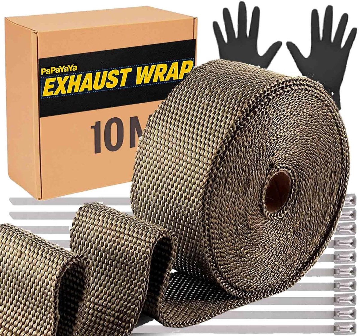 Hittebeschermingsband voor uitlaat, 5 m, met kabelbinders voor ventilatorspruitstukken, thermoband met 10 - ShopVlot