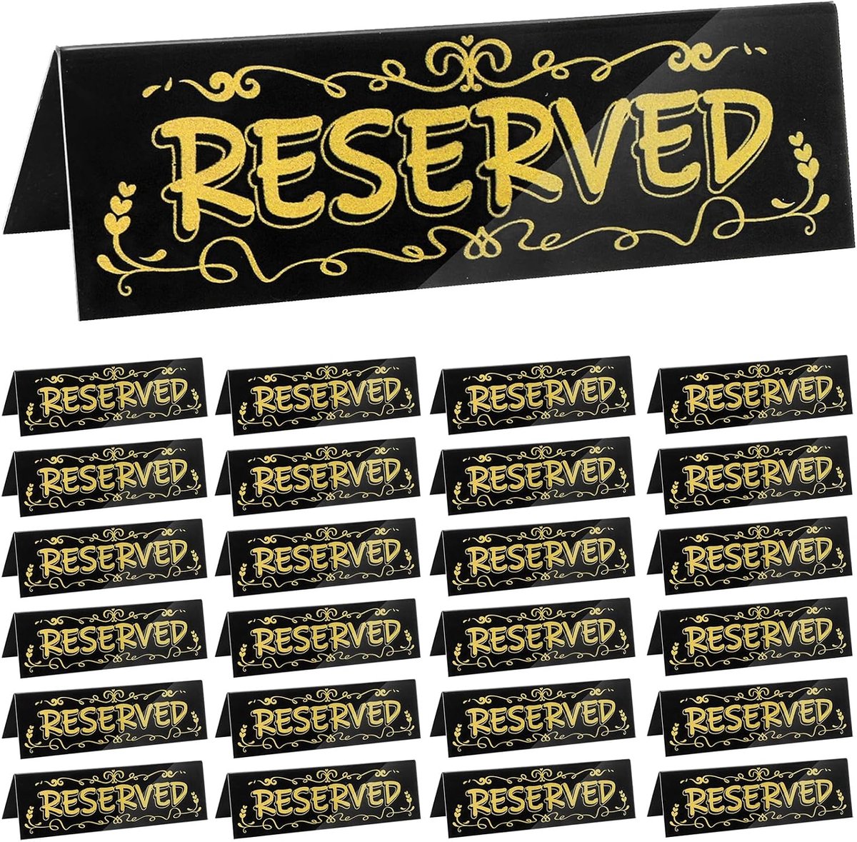 Tosnail Set van 24 gereserveerde tafelborden, acryl reserveringsborden, dubbelzijdige tent voor restaurants, tafels - ShopVlot