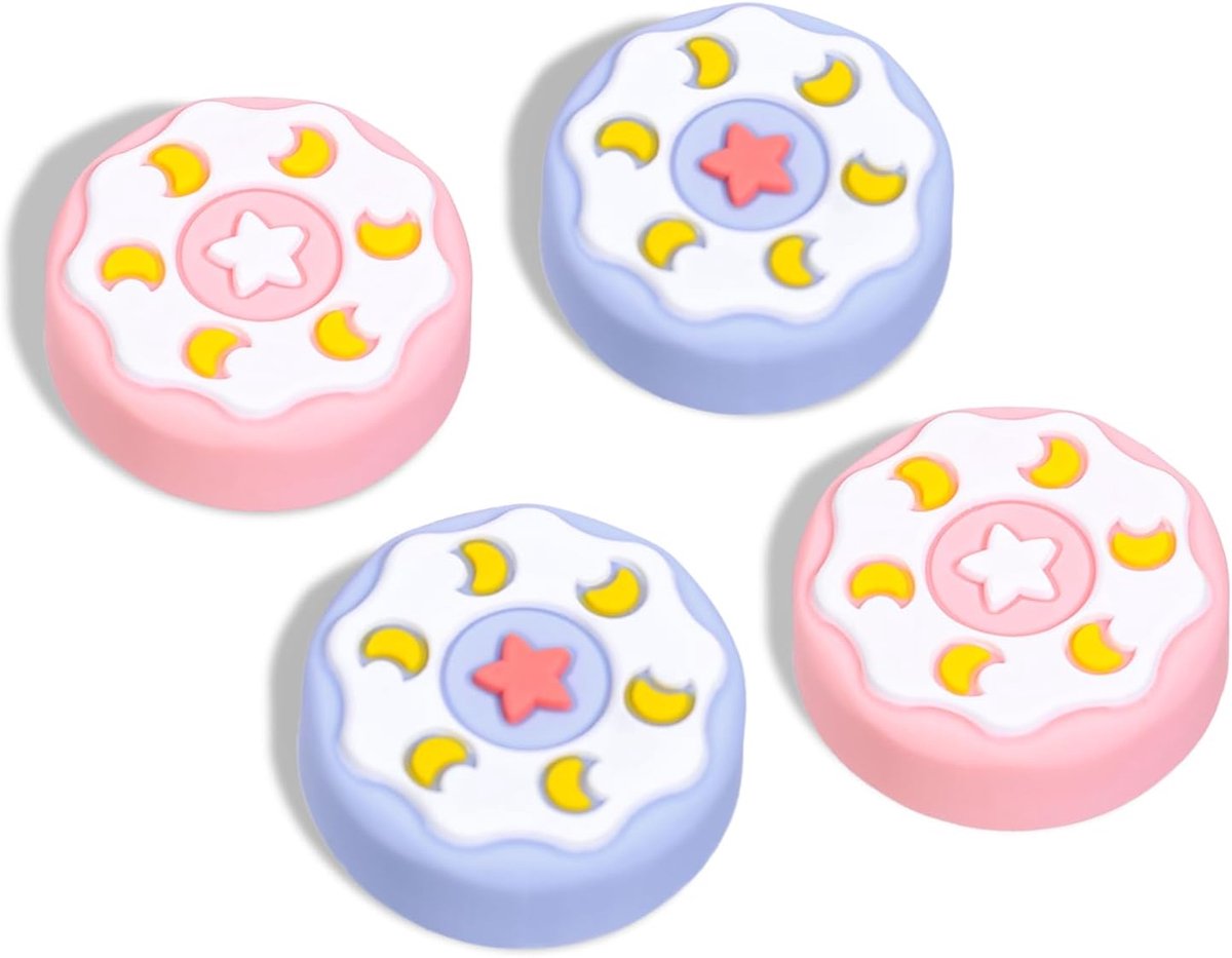DLseego Thumb Grips for Switch, 2.4Pcs Cute Silicone Joystick Hood, Non-slip Analog Stick Hood Soft Comfortable Button - ShopVlot
