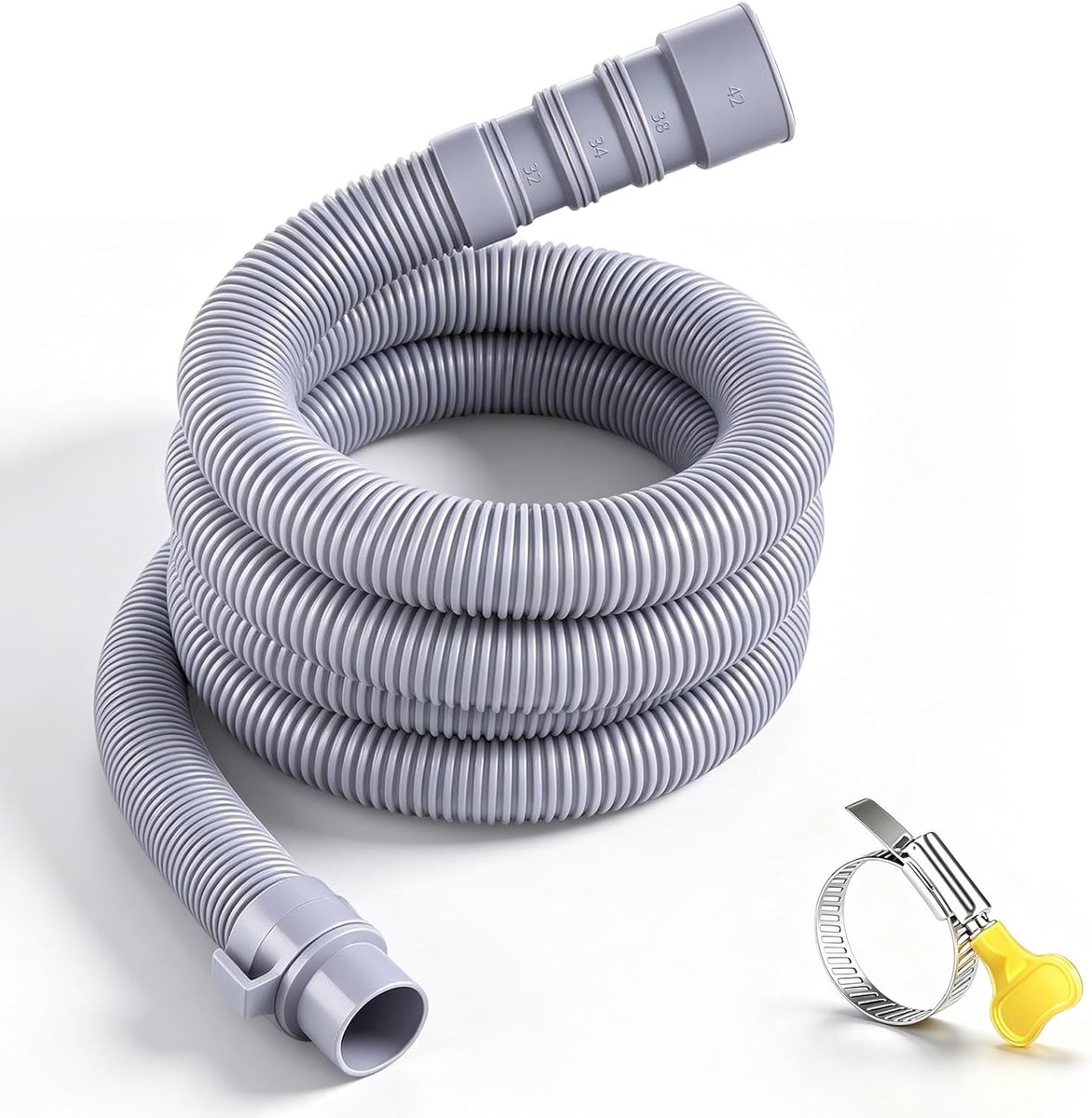 Inklapbare afvoerslang voor caravan, wasmachine met klemklem, geschikt voor 32-42 mm aansluitingen, universeel - ShopVlot