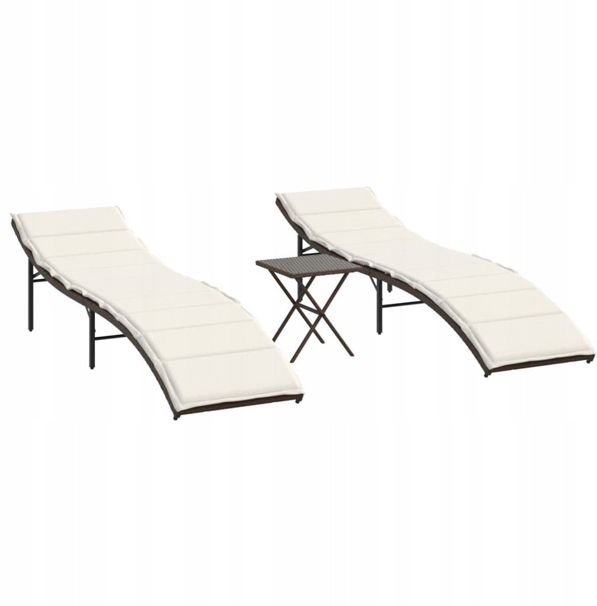 Set van 2 Loungestoelen met Tafel - Verstelbaar, Polyrattan