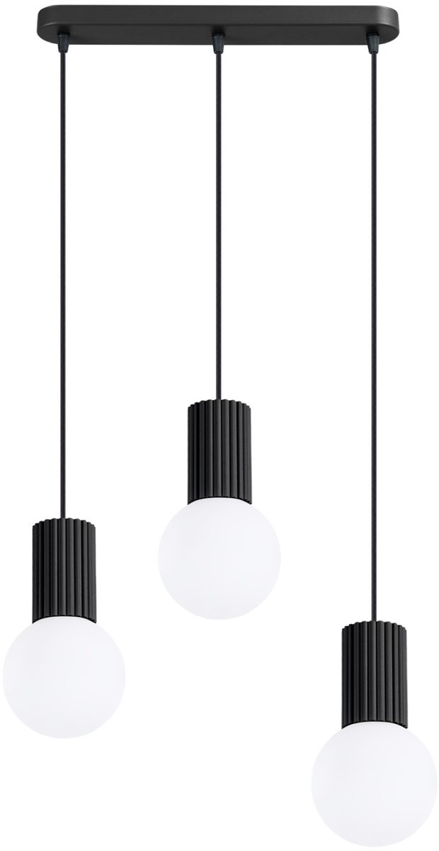 Sollux Lighting Hanglamp Halo - G9 - zwart - aluminium/glas - 40x6x120cm