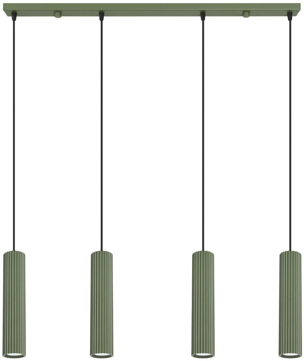 Sollux Lighting Hanglamp Karbon - GU10 - olijfgroen - aluminium - 81x5x120cm