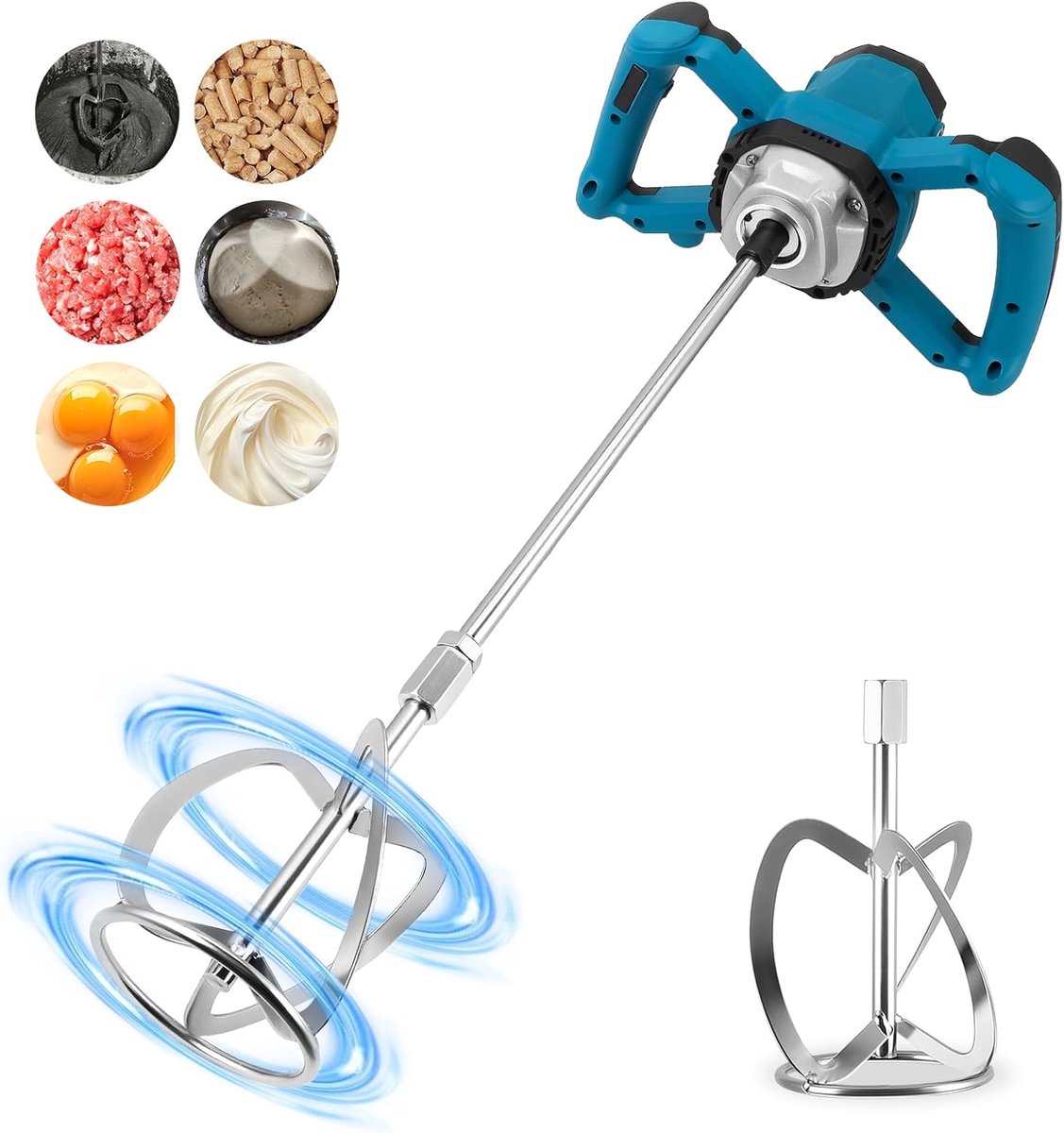 Electric Cement Stirrrer 2400 W Adjustable Hand Mixer 6 Speed Electric Stirrer for Cement, Gypsum, Mortar, Paint and - ShopVlot