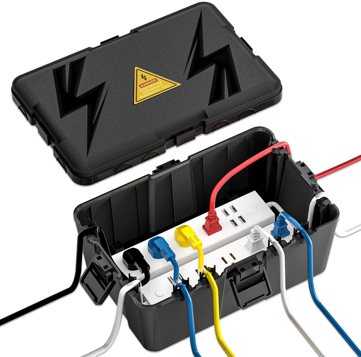 iwillink Grote elektrische doos voor buiten (32 x 21,8 x 13 cm), IP54 waterdichte verlengsnoerafdekking - ShopVlot
