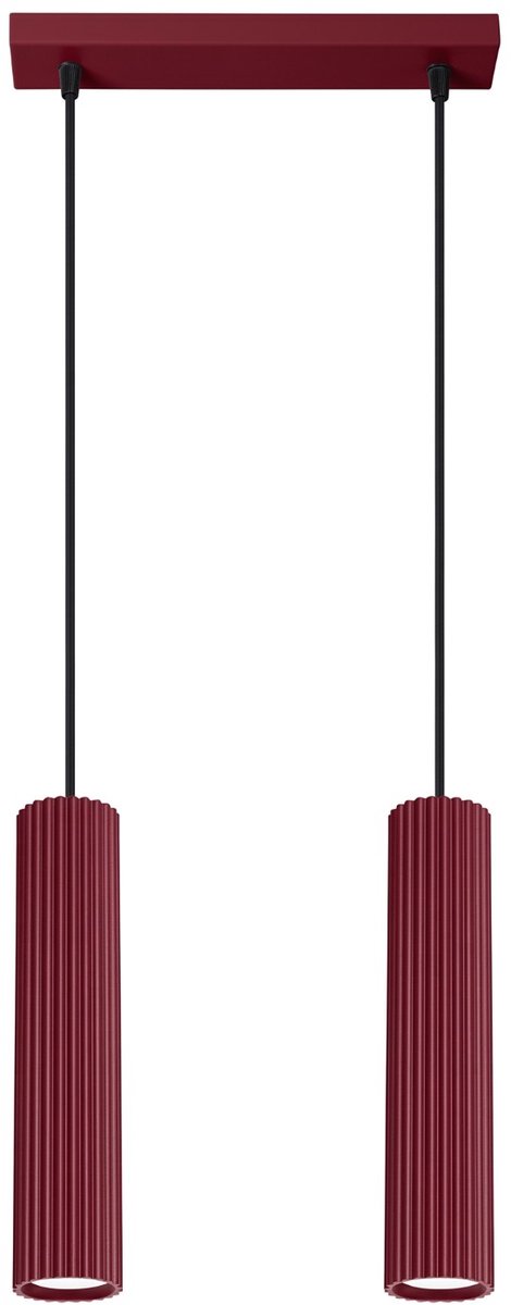 Sollux Lighting Hanglamp Karbon - GU10 - bourgondië - aluminium - 30x6.5x90cm