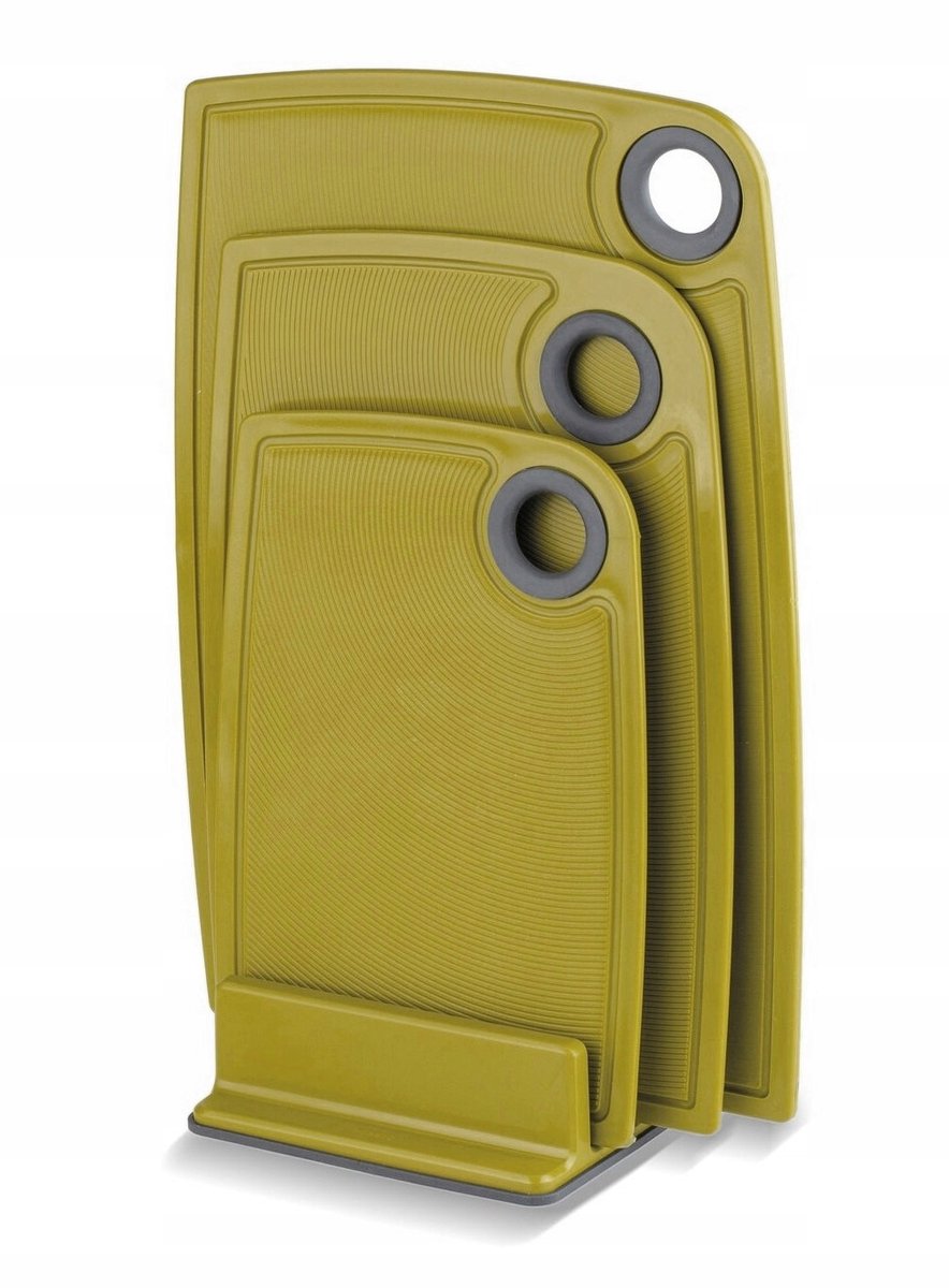 Oefenset 3 Groene Antislip Snijplanken met Standaard