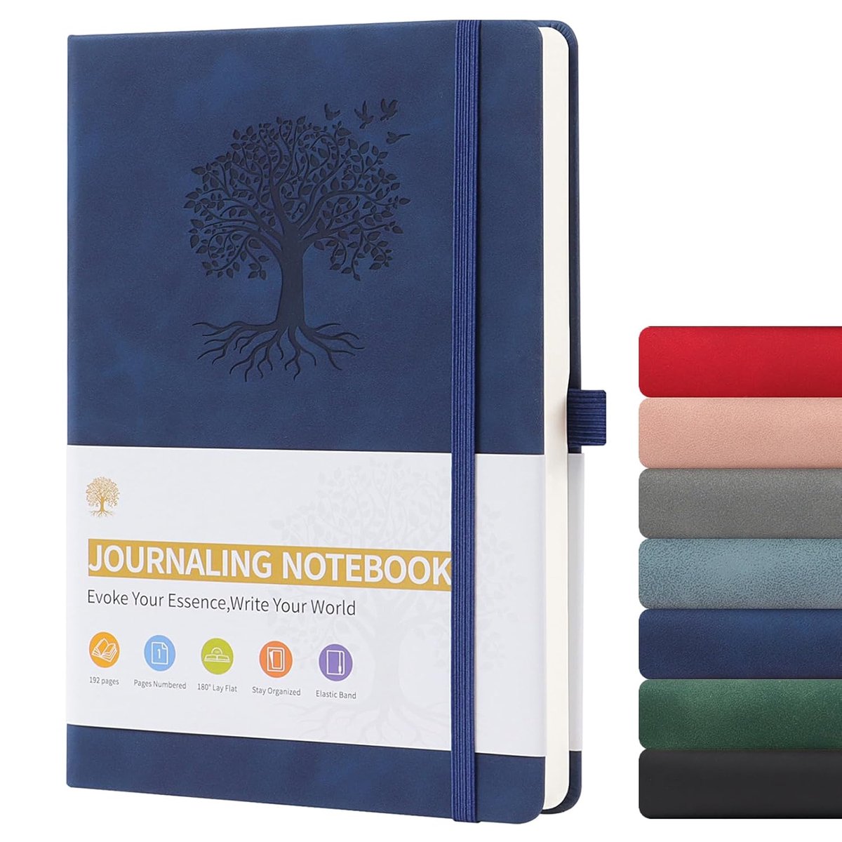 ZTOWOTO Lined Journal Notebook A5 Hard Cover Thick Journals for Writing, PU Leather Writing Notebook 192 Sheets, 8.3 x - ShopVlot
