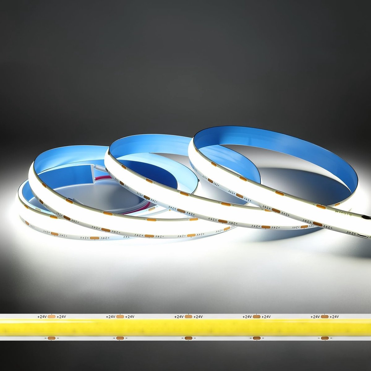 Dubbele Rij COB LED Strip - Koel Wit - 2 Meter - Flexibele Zelfklevende Lichtstrip voor DIY Slaapkamer Decoratie