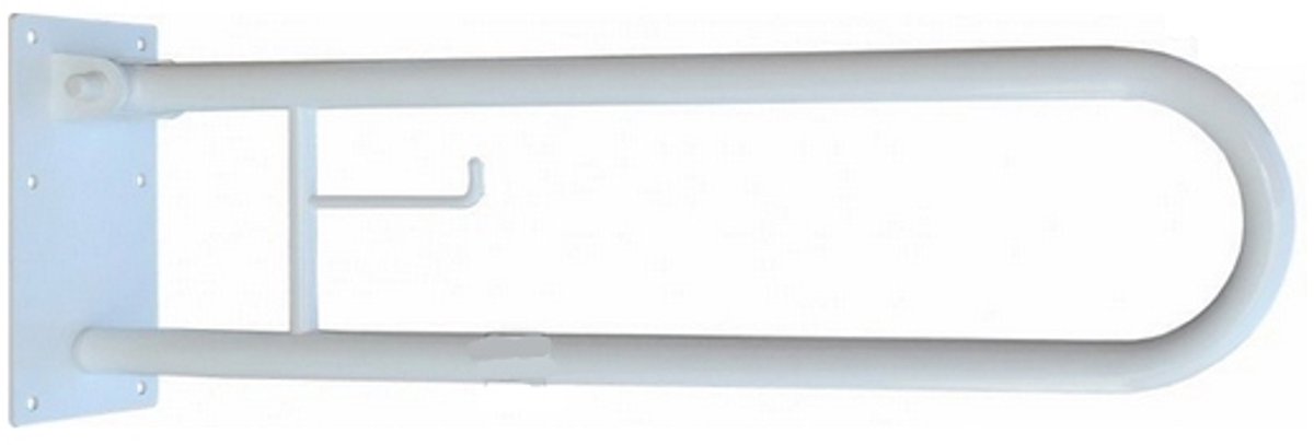 Opklapbare WC-steun 60 cm met toiletrolhouder, wit