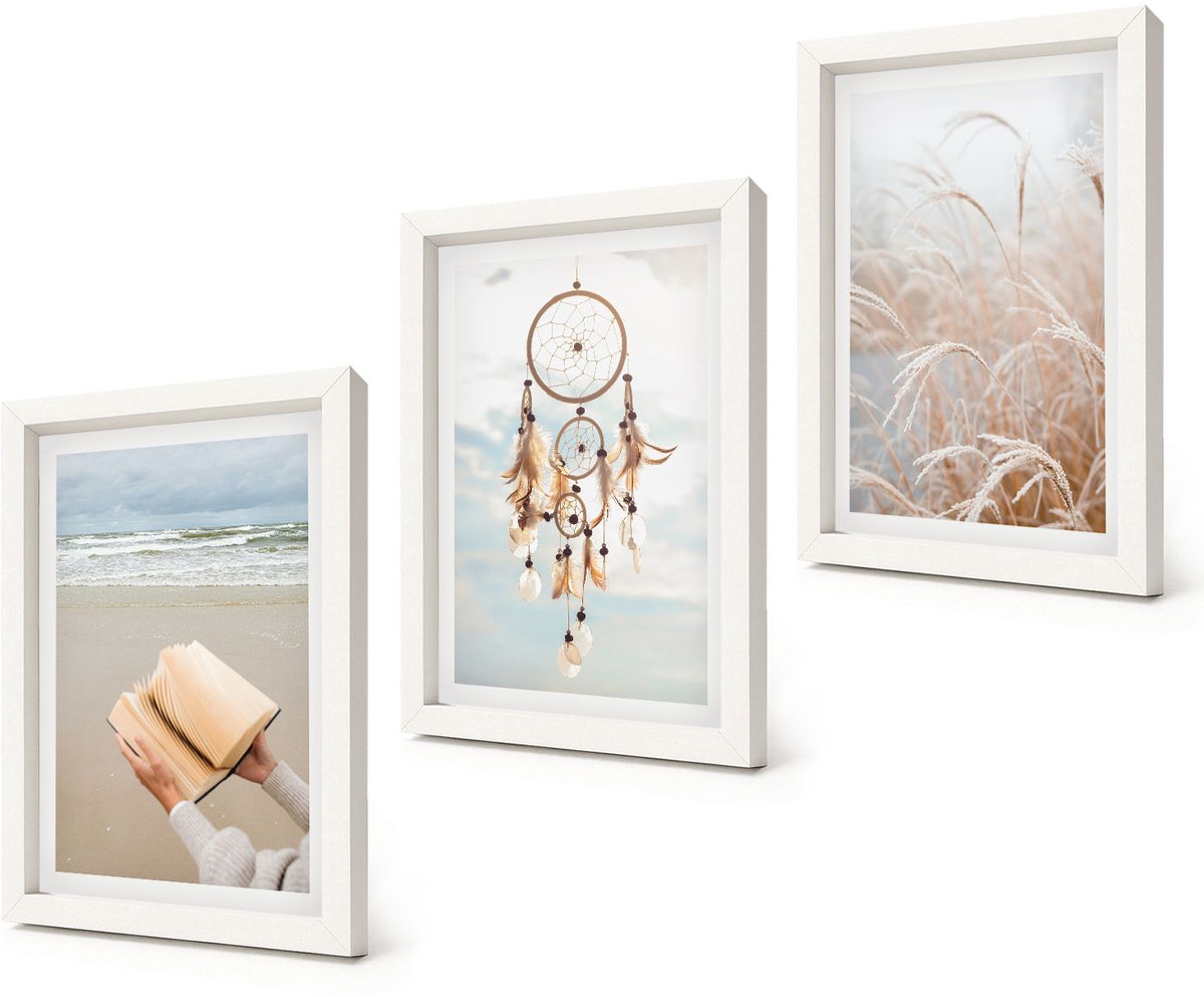 Coloray 3-Delige Schilderij Set - Rustige landschappen, delicate zomeruitzichten, boho-stijl - 20x30 - Muurdecoratie - Wanddecoratie - Slaapkamer - Interieur Decoratie