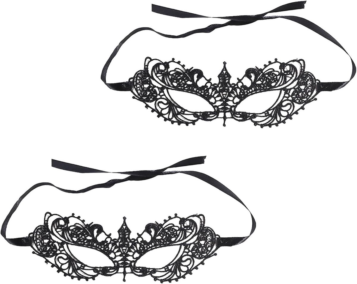 Zwart kanten masker, Venetiaanse maskers, oogmasker van kant, sexy oogband, slaapoogmasker, kanten maskers voor dames - ShopVlot